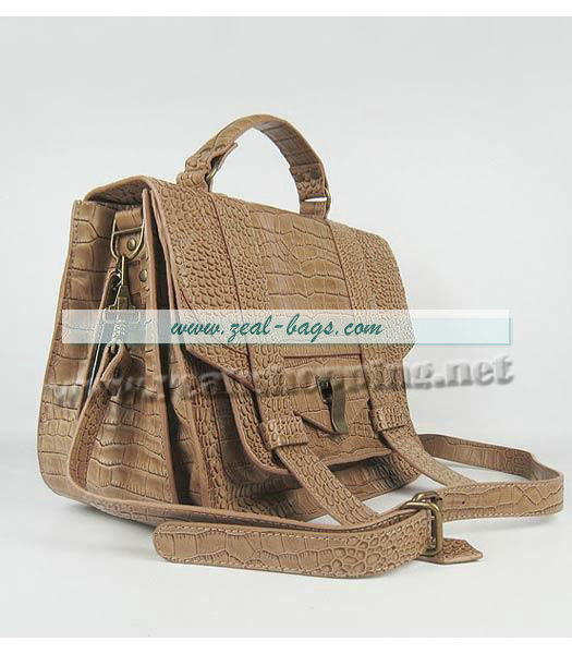 Knockoff Proenza Schouler Suede PS1 Satchel Bag in Light Coffee Croc Veins - Click Image to Close